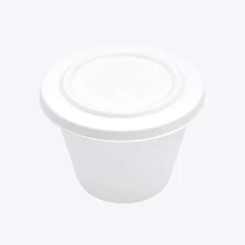 Vista 2 de Tapas de 4.5 pulgadas para recipientes de sopa de 17 onzas [paquete de 50], resistentes, 100% biodegradables, compostables para el hogar, sin