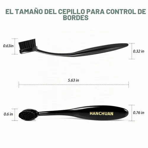 Vista 5 de Cepillo de precisión para cabello natural, control de bordes portátil y cepillo de cerdas