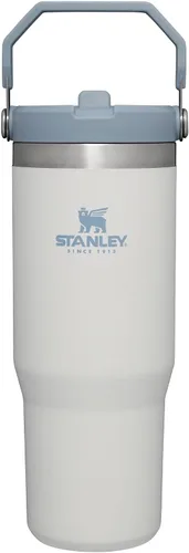 Vista 15 de STANLEY IceFlow 2.0 - Vaso con pajilla abatible con asa, 30 onzas, tapa giratoria y popote abatible, botella de agua a prueba de fugas, acero Tiza