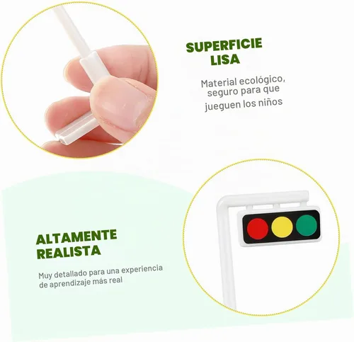 Vista 3 de TOYANDONA Conjunto interactivo de señales de tráfico: señales de tráfico atractivas para el juego cognitivo y el aprendizaje de los niños