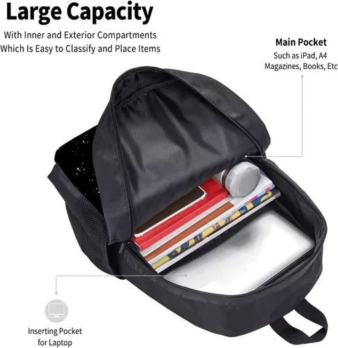Vista 3 de OYRKZ Mochila Kpop para niños y niñas, juego de 3 piezas, con bolsa de almuerzo y estuche para lápices, paquete de bolsillo lateral para niños