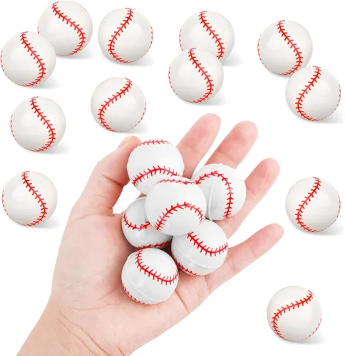 Vista 6 de 24 piezas de pelotas de goma rebotadoras de béisbol para niños, pelotas de goma de 32 mm para deportes de rebote a granel para recuerdos de fiesta