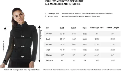 Vista 3 de IBKUL Sun Protective UPF 50+ Icefil Cooling Tech Rylee Print Long Sleeve Mock Neck Top with Under Arm Mesh 10193