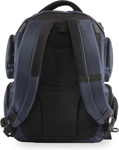 Vista 6 de Perry Ellis - Mochila profesional de 9 bolsillos para ordenador portátil P350 Azul marinoflor y brillo PEBP350-NY