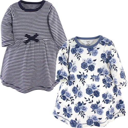 Vista 54 de Touched by Nature - Vestidos de manga corta y manga larga de algodón orgánico para niñas pequeñas, bebés y mujeres Manga larga con flores abstractas