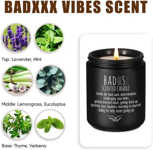 Vista 2 de LEADO Vela perfumada, regalos de felicitación, velas inspiradoras para mujeres, hombres, amigos, nuevo trabajo, promoción, regalos de sobriedad