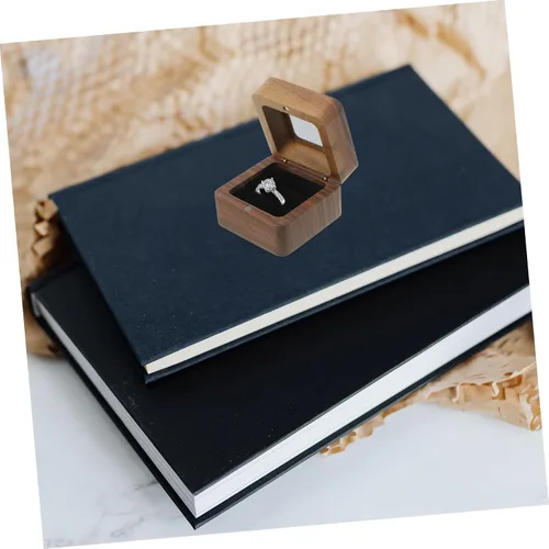 Vista 7 de Cabilock Caja de 2 piezas para anillos de boda, caja de anillo de compromiso, soporte para anillos de almacenamiento, soporte de anillo