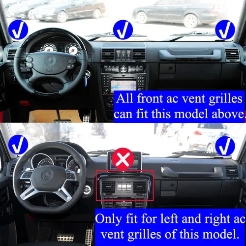 Vista 6 de Compatible con Mercedes Benz W463, parrilla de ventilación delantera izquierda para salpicadero, montaje completo, panel de salida de aire