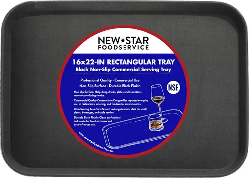 Vista 17 de New Star Foodservice 24852 Bandeja antideslizante de grado restaurante, plástico, forrada de goma, rectangular, 10 x 14 pulgadas, color negro