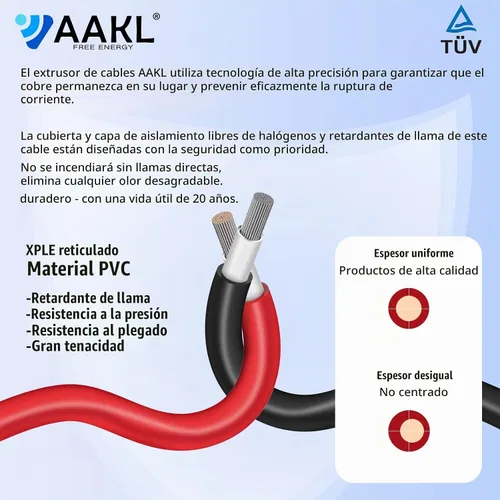 Vista 5 de Cable de extensión solar de 3 pies 10 AWG (6 mm²) Cable de panel solar con conectores de cable fotovoltaico macho hembra conector adaptador de cable