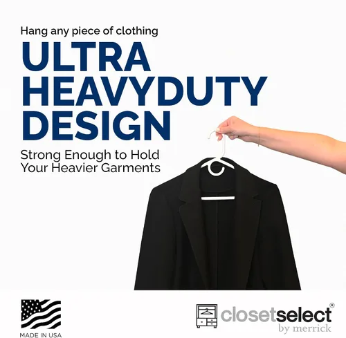 Vista 6 de Perchas de plástico ultra resistentes, fabricadas en Estados Unidos, colgador blanco pesado, colgador de plástico fuerte para chaquetas, pantalones