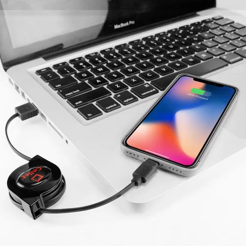 Vista 3 de Cable Lightning retráctil para iPhone, cable de carga compatible con Apple iPhone 14 Pro Max Plus mini 13 12 11 Xs Xr X SE 8 7 6 5 iPad Pro Air Mini