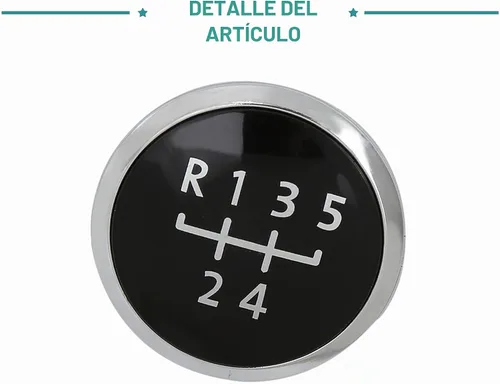 Vista 4 de ACROPIX Cubierta de emblema de palanca de cambios de 5 velocidades para Volkswagen Beetle, color negro y plateado