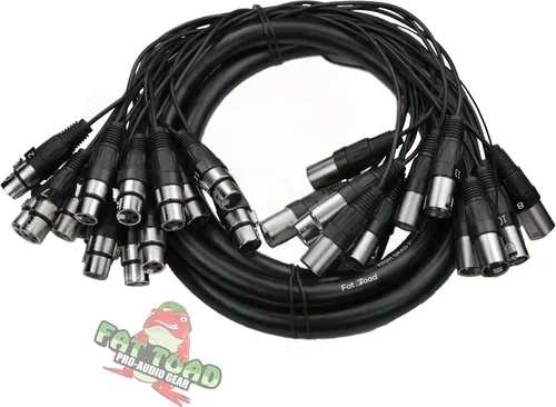 Vista 2 de Fat Toad Cable de serpiente XLR de 16 canales de 10 pies (ShieldedPRO X Series) – Cable de conexión de audio para estudio, escenario, interfaz