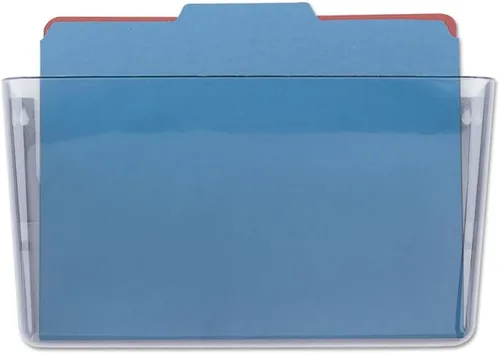Vista 6 de 1InTheOffice Soporte para archivos de pared transparente, bolsillo único, tamaño carta, expandible, plástico