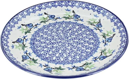 Vista 11 de Cerámica pulida de rosa azul – Plato de cena Athena marrón – 10.5 pulgadas de diámetro – Ideal para comidas diarias, comidas informales o como
