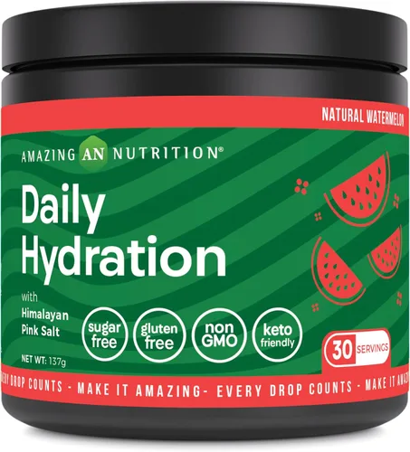 Vista 4 de Amazing Nutrition Hidratación diaria, polvo de electrolitos, 30 porciones, empaquetado con minerales esenciales, sin azúcar, apto para dieta