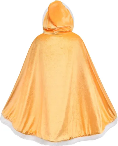 Vista 4 de Party Chili Fur Princess Hooded Cape Cloaks Costume for Girls Dress Up