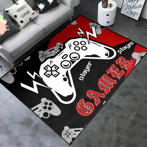 Vista 13 de Alfombras de juegos para niños y adolescentes, decoración de dormitorio, alfombras de jugador para sala de estar, alfombras de mando de gamepad