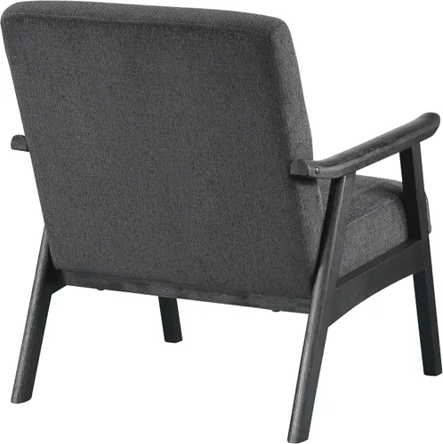 Vista 6 de OSP Home Furnishings Weldon Mid-Century - Sillón moderno, tela de carbón con marco acabado negro