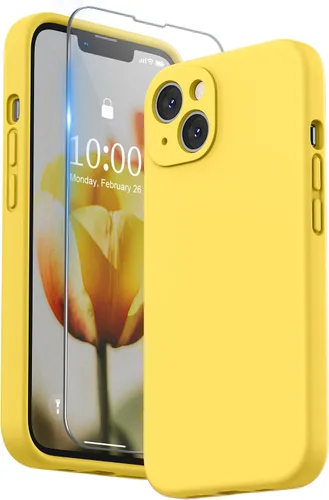 Vista 15 de SURPHY Funda compatible con iPhone 13 con protector de pantalla, (protección de cámara y forro de microfibra suave), funda de teléfono de silicona