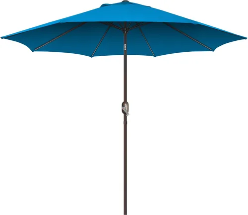 Vista 14 de Sombrilla de patio de 7.5 pies/9 pies, sombrilla de piscina con protección UV con poste resistente, sombrilla para exteriores con botón