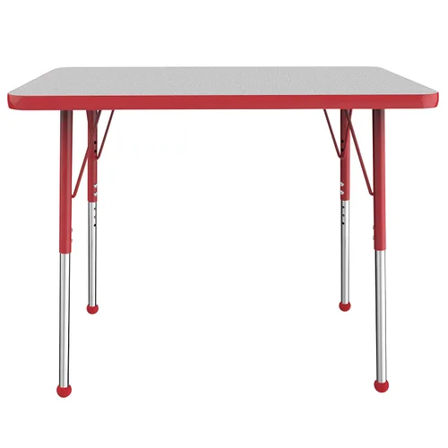 Vista 7 de FDP - Mesa rectangular para actividades escolares y de oficina (24 x 36 pulgadas), patas estándar con deslizadores giratorios, altura ajustable