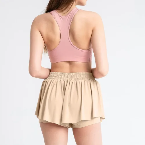 Vista 3 de Faldas de tenis atléticas 2 en 1 para mujer, falda pantalón con volantes, para golf, correr, entrenamiento, pantalones cortos deportivos activos