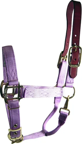Vista 16 de Hamilton Cabestro ajustable de nailon de 1 pulgada con cabeza de cuero y broche de garganta, grande, negro