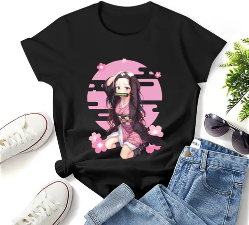 Vista 7 de Anime T-Shirts for Men and Women, Casual Anime Shirts Crew Neck Cotton Top Tee, Novelty Short Sleeves for Adults