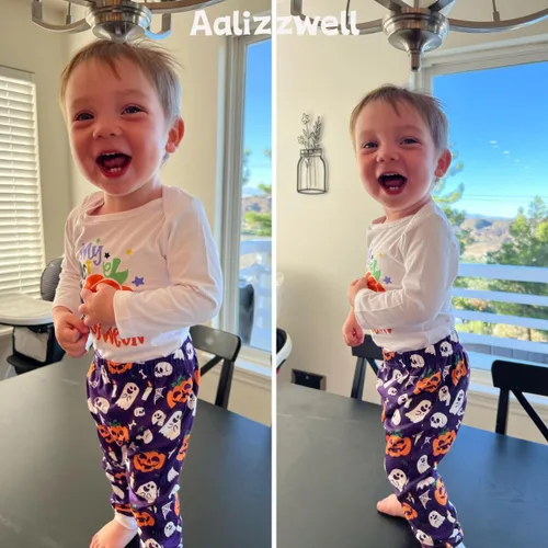 Vista 2 de Aalizzwell Traje de Halloween para bebés niños y niñas, ropa neutra de género