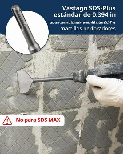 Vista 2 de Firecore FS18310 SDS Plus Cincel de eliminación de azulejos doblados en ángulo con manivela de 3 pulgadas de ancho (3 x 10 pulgadas)