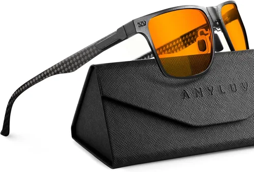 Vista 8 de ANYLUV Blue Light Glasses Men, Carbon Fiber Working Blue Light Blocking Glasses Relieve Eyestrain for Men Women