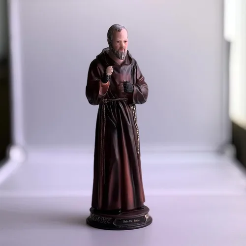 Vista 2 de Moicla Collection - Estatua del padre Pio, resina finamente detallada, figura de 12 pulgadas de alto
