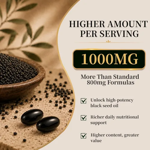 Vista 11 de Aceite de semilla negra etíope cápsulas blandas 1000 mg prensado