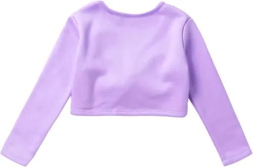 Vista 54 de JEATHA Suéter de manga larga para niñas y niñas con diseño de ballet, suéter corto para leotardo