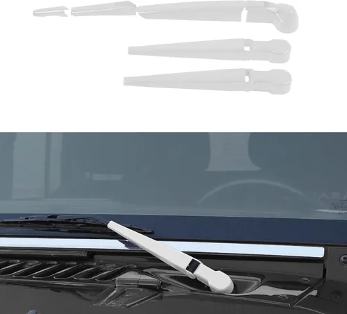 Vista 9 de RAZPOY JK Limpiaparabrisas frontal y trasero, 3 piezas, compatible con Jeep Wrangler JK JKU 2007-2017, azul