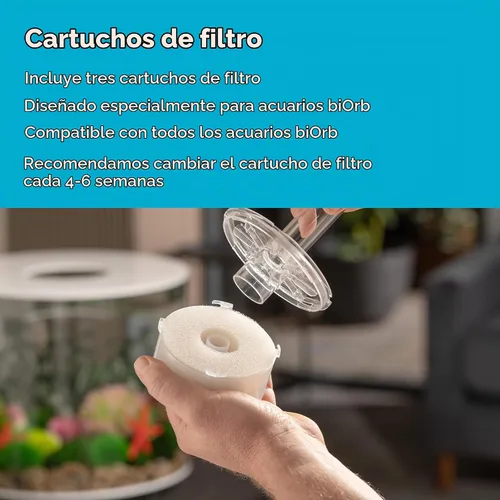Vista 3 de biOrb Kit de servicio x3 Plus Optimizador de agua con 3 kits de servicio, 3 almohadillas de limpieza y optimizador de agua