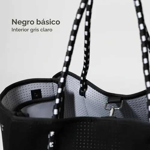 Vista 3 de POPUPS Bolso grande de neopreno para mujer - Bolso de mano de diseñador para todos los días, para el trabajo, la playa y viajes con bolsillos