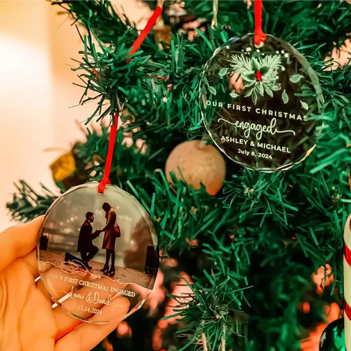 Vista 7 de Adorno de cristal personalizado para bautismo de bebé, regalo de bautismo para niños y niñas, regalo de confirmación, adorno de árbol de Navidad