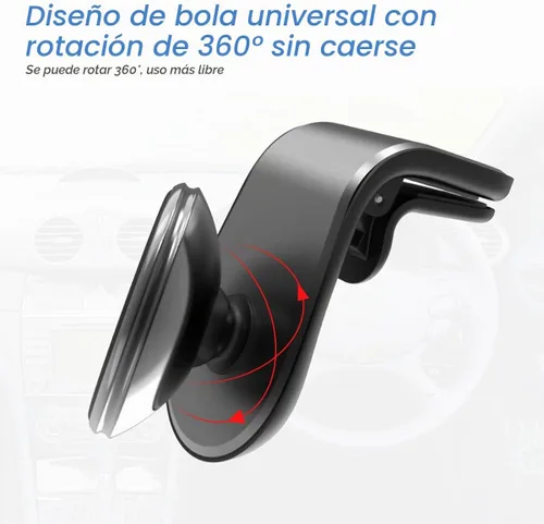 Vista 6 de Soporte magnético para teléfono para automóvil, soporte universal ajustable de 360° para soporte de ventilación de aire de automóvil, se adapta a