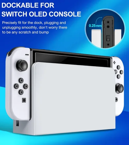 Vista 6 de ELISWEEN Switch OLED Protector de pantalla de vidrio templado paquete de 4 protectores de pantalla de interruptor OLED para Nintendo Switch 2021