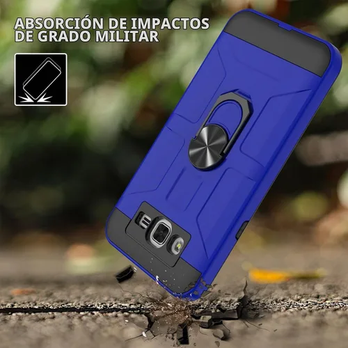Vista 9 de Jeylly Funda para Galaxy J7 con soporte, color azul Azul/Negro