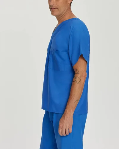 Vista 2 de Landau Women's Essentials Unisex Relaxed Fit 1-Pocket V-Neck Scrub Top 7502