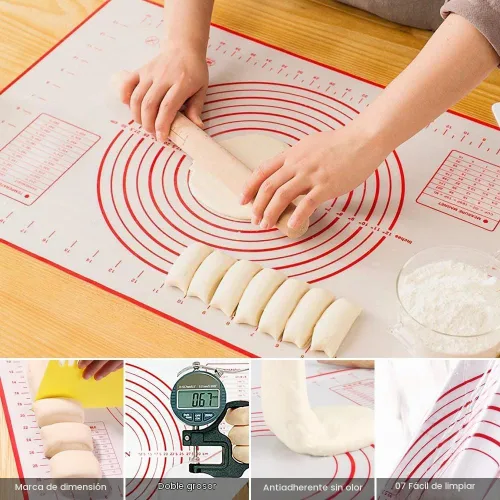 Vista 4 de Cortador de pastelería, cortador de galletas, raspador de masa, licuadora 5 piezas rosa