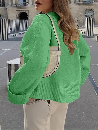 Vista 75 de LOGENE Suéter de gran tamaño para mujer, cuello redondo, manga larga, suave, mullido, suéter de punto 2025 para otoño e invierno