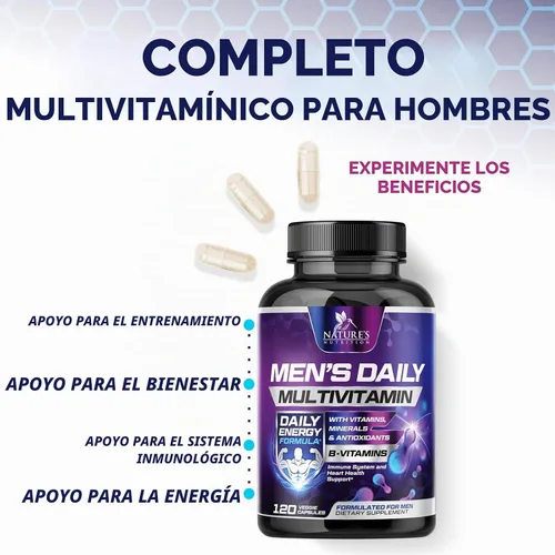 Vista 5 de Multivitamínico para hombres – Once Daily Multivitaminas para hombre – Multivitaminas completas con biodisponibilidad óptima de vitaminas