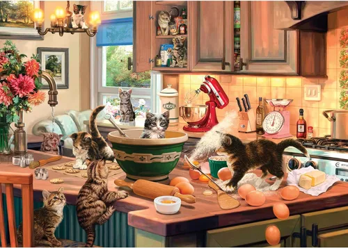Vista 3 de Anatolian Puzzle - Alcaparras de cocina para gatitos, rompecabezas de 700 piezas, #2700