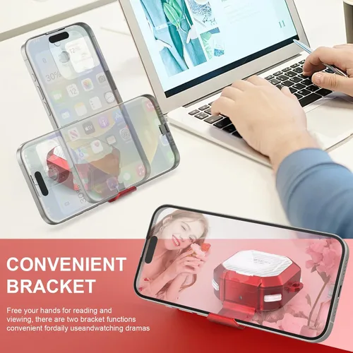 Vista 3 de Secure Lock - Funda transparente con diseño para Galaxy Buds FE (2023), Galaxy Buds2 Pro (2022), Galaxy Buds Pro (2021), Galaxy Buds 2 (2021)