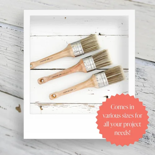 Vista 6 de Pincel de pintura estilo tiza – Pincel ovalado con cerdas sintéticas para una aplicación suave de pintura de muebles con pinceladas mínimas, sin